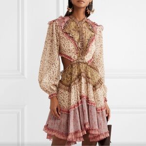 ZIMMERMANN Floral Print Mini Dress AU 1 /US 4/IT 40